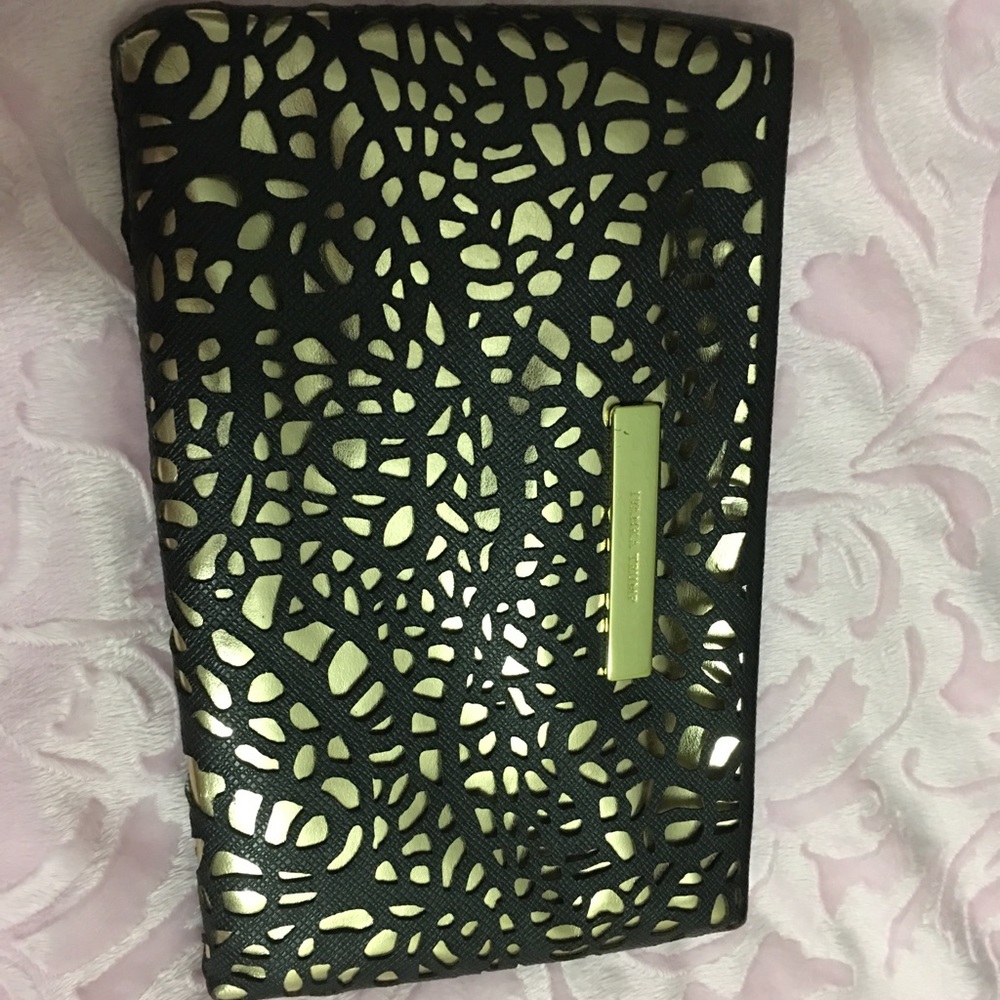 Ivanka trump Black and Gold clutch Bag w/ dust bag
